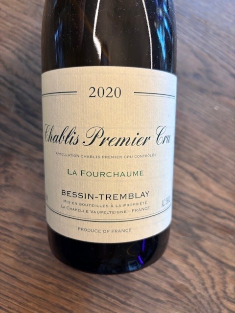 BESSIN TREMBLAY  CHABLIS FOURCHAUME 1er cu 2020 13.0 vol. 0.75L.